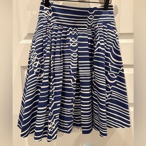 Maeve Blue and White Patterned Skirt